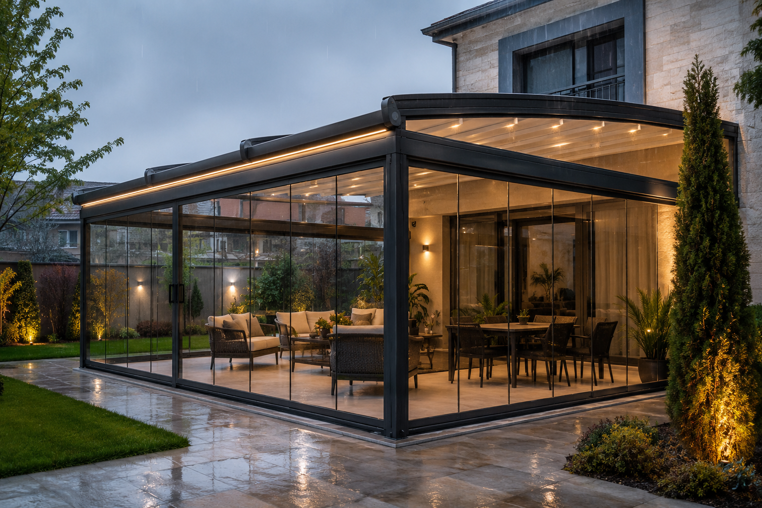 Pergola tente sistemi uygulaması